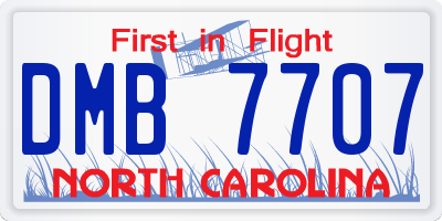 NC license plate DMB7707