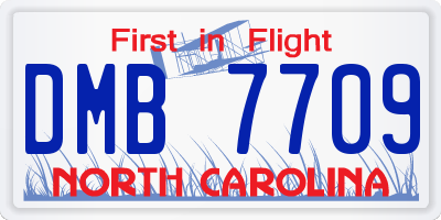 NC license plate DMB7709