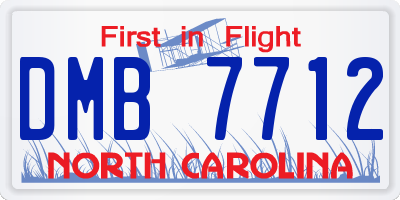 NC license plate DMB7712