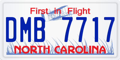 NC license plate DMB7717