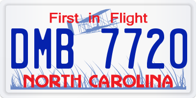 NC license plate DMB7720