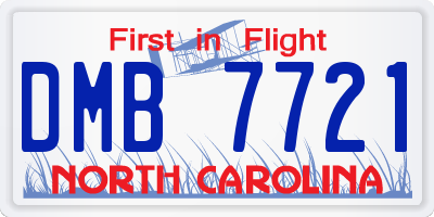 NC license plate DMB7721