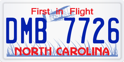 NC license plate DMB7726