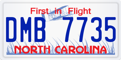 NC license plate DMB7735