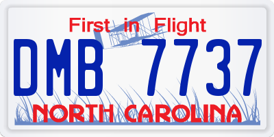 NC license plate DMB7737