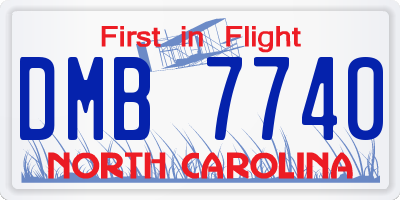 NC license plate DMB7740