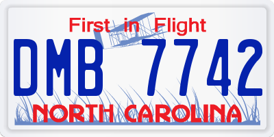 NC license plate DMB7742