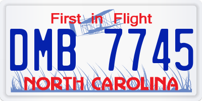 NC license plate DMB7745