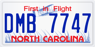 NC license plate DMB7747