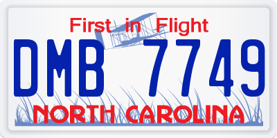 NC license plate DMB7749