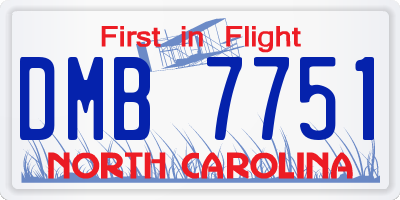 NC license plate DMB7751