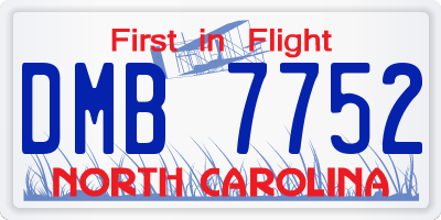 NC license plate DMB7752