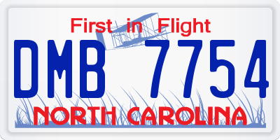 NC license plate DMB7754