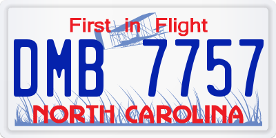 NC license plate DMB7757