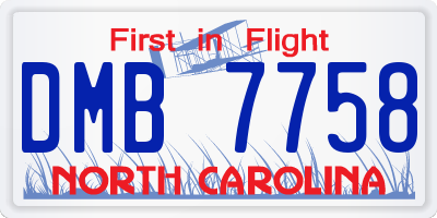 NC license plate DMB7758