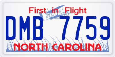 NC license plate DMB7759
