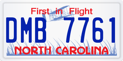 NC license plate DMB7761