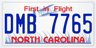 NC license plate DMB7765