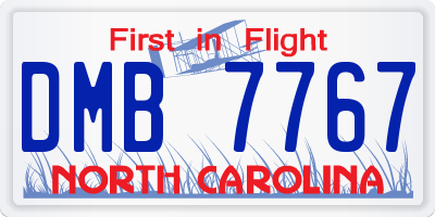 NC license plate DMB7767