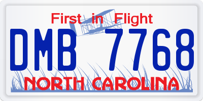 NC license plate DMB7768