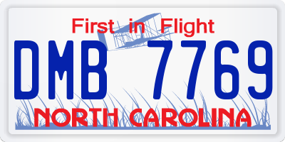 NC license plate DMB7769