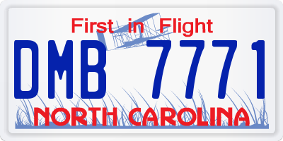 NC license plate DMB7771