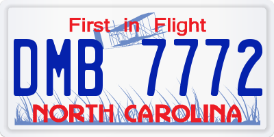 NC license plate DMB7772
