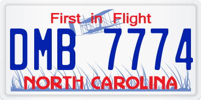 NC license plate DMB7774