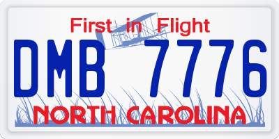 NC license plate DMB7776