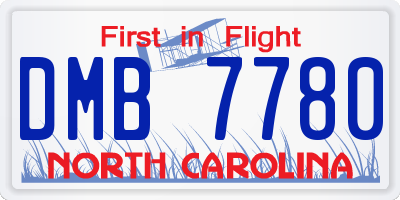 NC license plate DMB7780