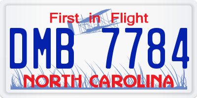 NC license plate DMB7784