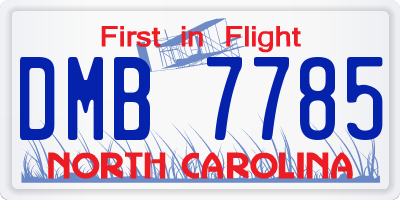 NC license plate DMB7785