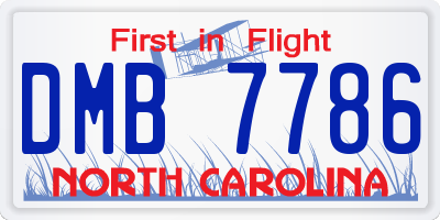 NC license plate DMB7786