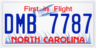 NC license plate DMB7787