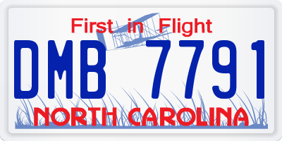 NC license plate DMB7791