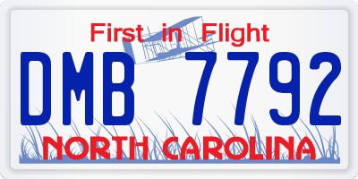 NC license plate DMB7792