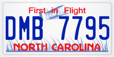 NC license plate DMB7795