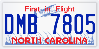 NC license plate DMB7805