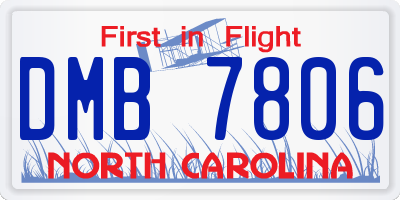 NC license plate DMB7806