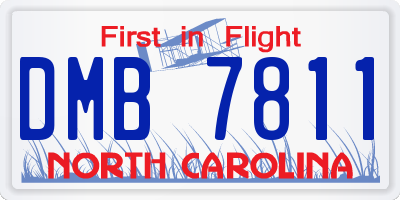 NC license plate DMB7811