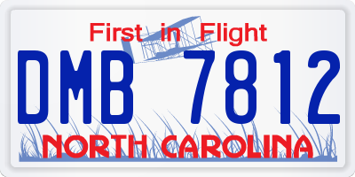 NC license plate DMB7812
