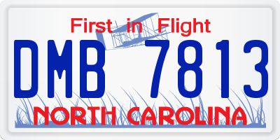 NC license plate DMB7813