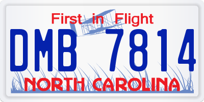 NC license plate DMB7814