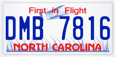 NC license plate DMB7816