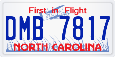 NC license plate DMB7817