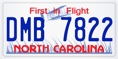 NC license plate DMB7822