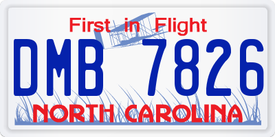 NC license plate DMB7826