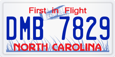 NC license plate DMB7829