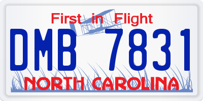 NC license plate DMB7831
