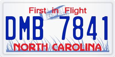 NC license plate DMB7841